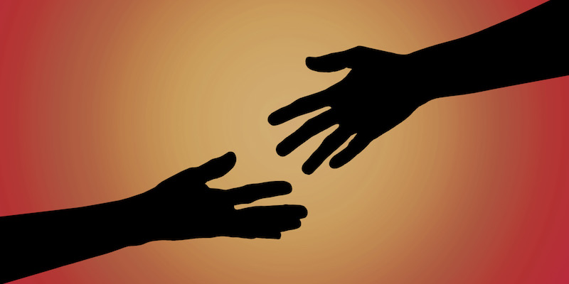 2 hands reaching out to each other